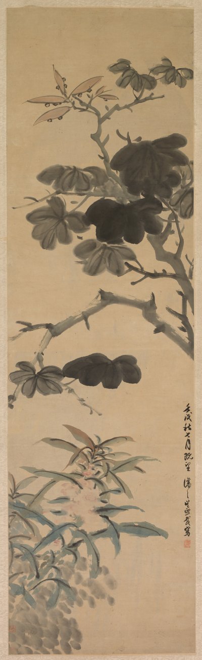 Blommande växter, 1862. av Wu Rangzhi