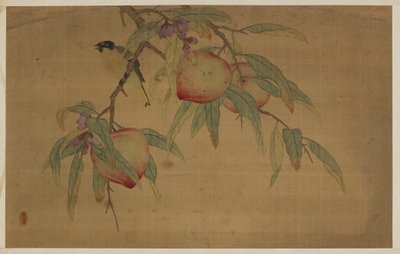 Fågel, frukt och blommor, Qingdynastin, 1741. av Wu Zhang