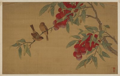 Fåglar och frukt av Wu Zhang