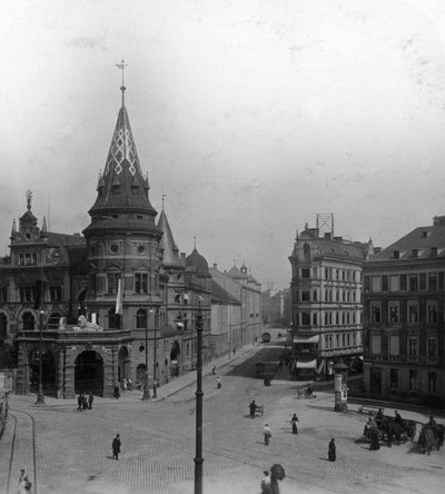 Löwenbräu Keller och Stiglmaierplatz, München, Tyskland, ca 1900-talet. av Wurthle and Sons