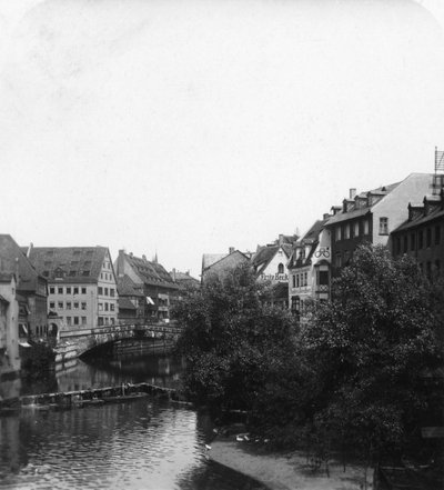 Fleischbrucke Meat Bridge, Nürnberg, Tyskland, c1900-talet. av Wurthle and Sons