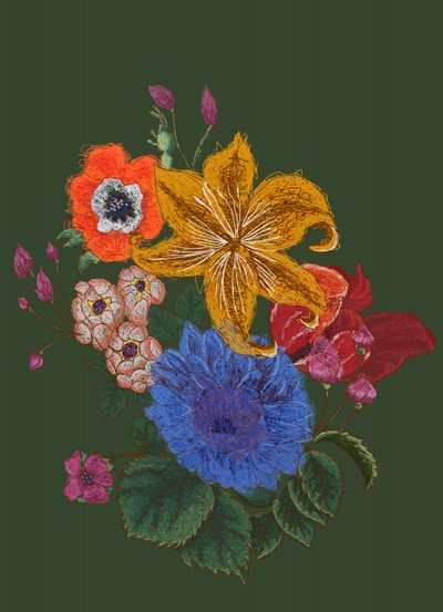 En färgsprakande blomsterbukett av XHOZUCAN