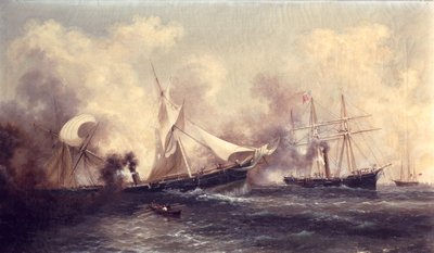 U.S.S. Kearsarge sänker Alabama av Xanthus Russell Smith