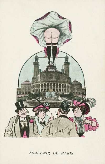 Souvenir of Paris (färg litho) av Xavier Sager