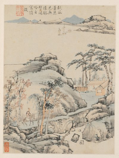 Album of Seasonal Landscapes, Leaf F (föregående blad 5) av Xiao Yuncong