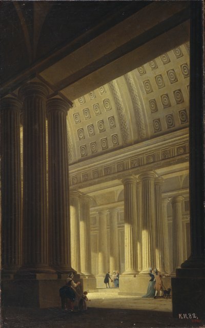 Den inre utsikten över ett tempel. En dorisk vestibul, 1781 av Yakov Gerasimovich Farafontyev