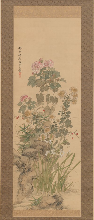 Höstblommor, 1843. av Yamamoto Baiitsu