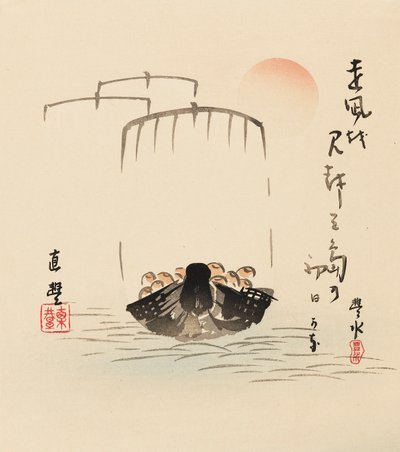 Träblocktryck - Takarabune, sent 1800-tal av Yamamoto Hosui
