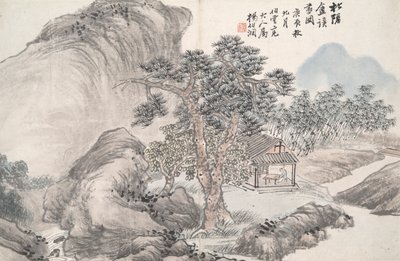 Läser i den avskilda Pine Studio (Song yin an) av Yang Borun