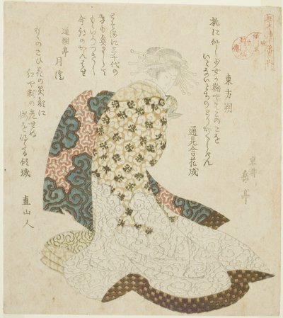 Dongfang Shuo (Tohosaku), från serien "The Life of the Taoist Immortals Parodied by Courtesans - A Series of Seven" av Yashima Gakutei