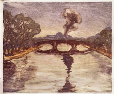 En båt på Seine, 1914 av Yelisaveta Sergeyevna Kruglikova