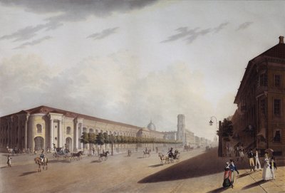 The Great Gostiny Dvor Merchant Yard i St Petersburg, 1820-talet av Yermolai Ivanovich Yesakov