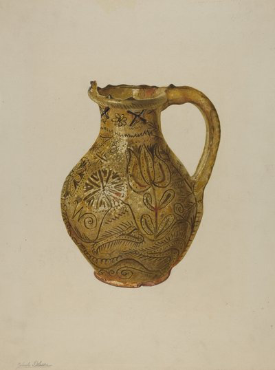 Pennsylvania German Puzzle Jug, ca. 1938. av Yolande Delasser