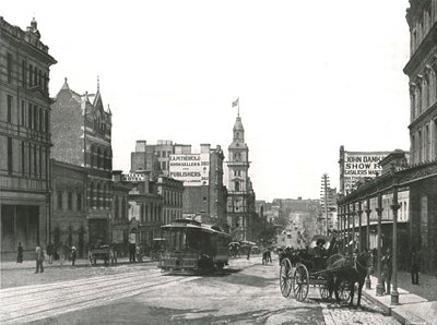 Bourke Street österut, Melbourne, Australien, 1895. av York and Son
