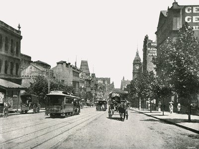 Collins Street, västerut från Russell Street, Melbourne, Australien, 1895. av York and Son