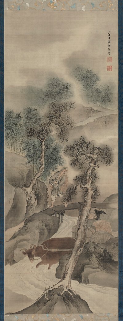 Vattenbuffeln återvänder hem, 1781. av Yosa Buson