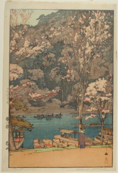 Arashiyama, från serien "Eight Scenes of Cherry Blossoms" av Yoshida Hiroshi