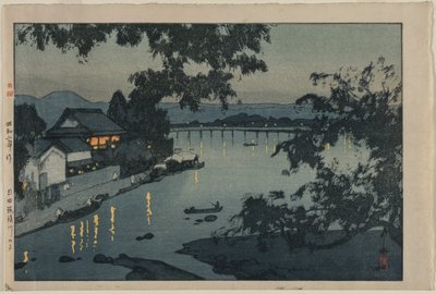 Kväll på Chikugofloden av Yoshida Hiroshi