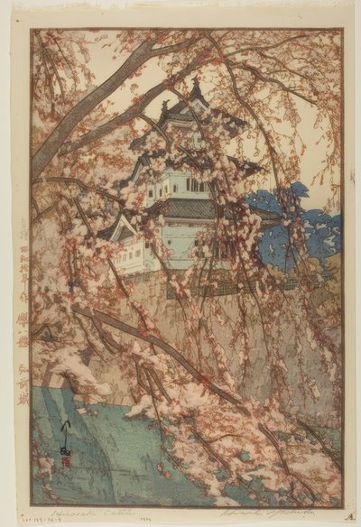 Hirosaki Castle, från serien "Eight Views of Cherry Blossoms" av Yoshida Hiroshi