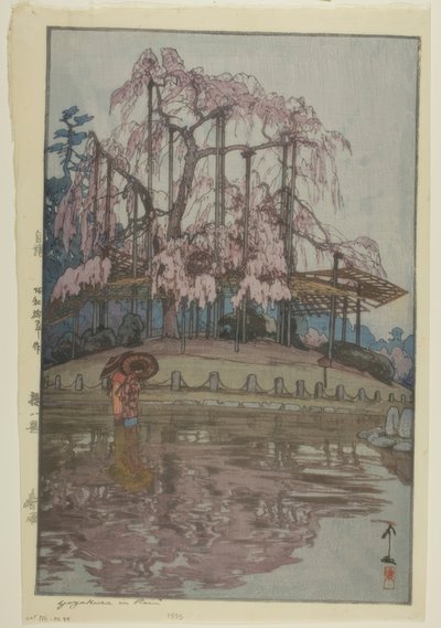 Nattkörsbärsblomningslinje av Yoshida Hiroshi