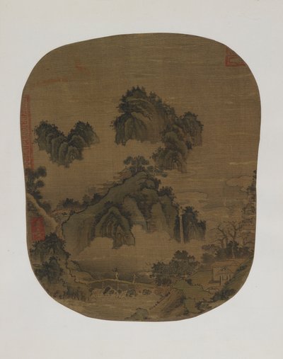Bergslandskap av Yuan Dynasty Chinese School