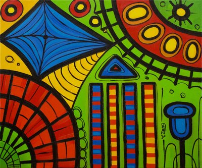 Playground green, 2022 (olja på duk) av Yue Zeng