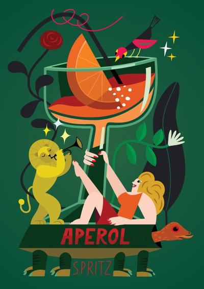 Aperol Spritz, 2017 (vektorillustration) av Yulia Drobova