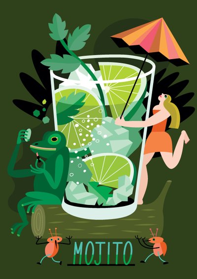 Mojito, 2017 (vektorillustration) av Yulia Drobova