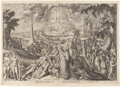 Babylonisk förvirring Confvsio Babvlonica (titel på objekt) av Zacharias Dolendo