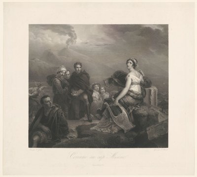 Corinne med vinsch på Capo Miseno Corinne au cap Misenel (titel på objekt) av Zachée Prévost