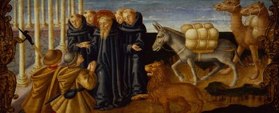 Saint Hieronymus förlåter tjuvarna (panel) av Zanobi Machiavelli