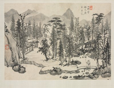 Landskapsalbum i olika stilar: Landskap efter Wu Zhen av Zha Shibiao