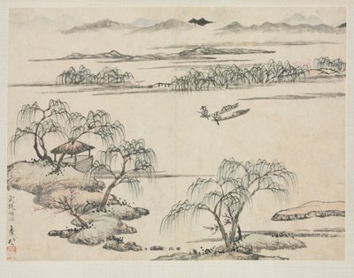 Landskapsalbum i olika stilar: The Stream of Wuling av Zha Shibiao