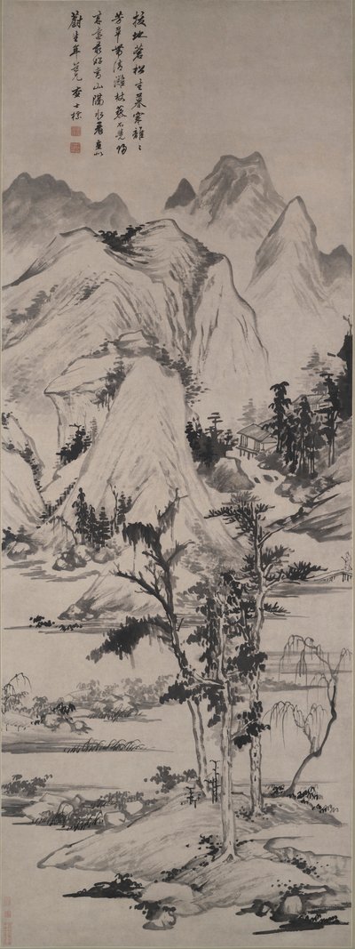 Landskap i stil med Ni Zan (1301-1374) av Zha Shibiao