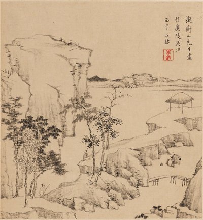 Flodlandskap, 1666 av Zha Shibiao
