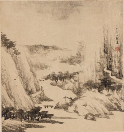 Flodlandskap, 1667 av Zha Shibiao