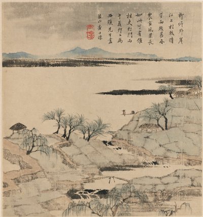 Flodlandskap, maj-augusti 1666 av Zha Shibiao