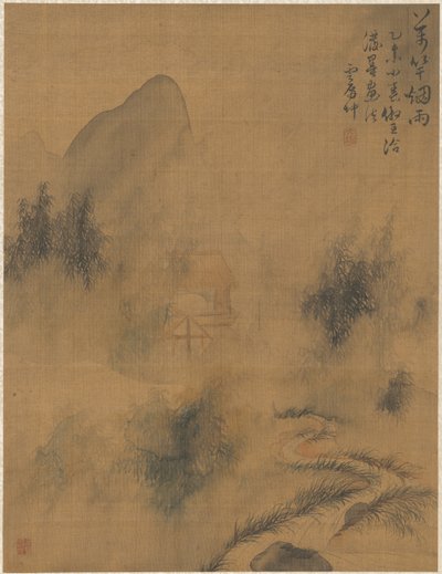 Tio tusen bambu i dimma och regn, 1775. av Zhai Dakun