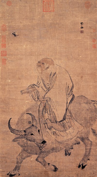 Laozi rider på en oxe, mellan 1368 och 1644 av Zhang Lu