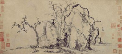 Eleganta stenar och glesa träd av Zhao Mengfu