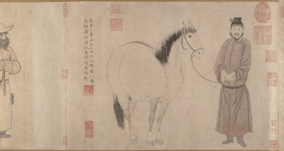 Brudgummar och hästar av Zhao Mengfu Chao Meng Fu or