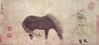 Häst och brudgum på vintern (bläck på papper) av Zhao Mengfu Chao Meng Fu or