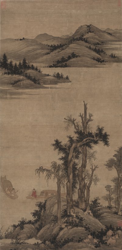 Fiskare-Eremiter i ström och berg av Zhao Yong