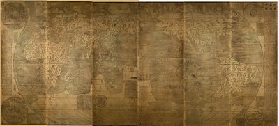 Kunyu Wanguo Quantu En karta över världens myriader av länder, 1602 av Zhong Wentao