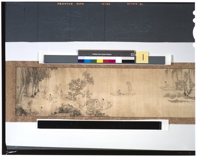 Fiskarnas liv längs floden, 1700-talet (bläck och färg på siden, handscroll) av Zhou Shanguan