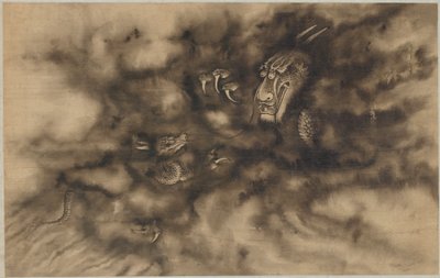 Drakar i moln, Qingdynastin, 1684. av Zhou Xun