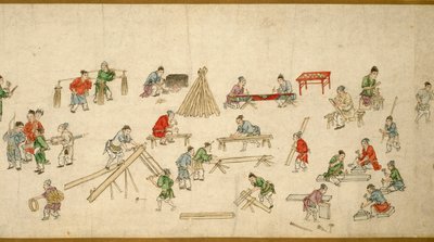 Gatuscener i fredstid 太平風會圖 av Zhu Yu