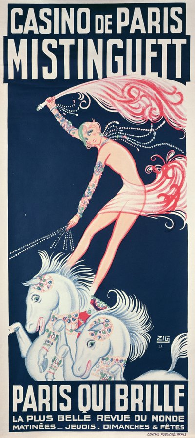 Affischreklam för Mistinguett (1875-1956) på Casino de Paris av Zig