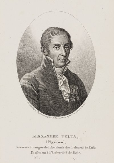 Alessandro Volta, italiensk fysiker och uppfinnare, ca 1800 av Frederick (attr. to) Barnard