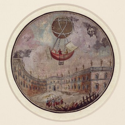 En tidig ballongkatastrof, ca 1785 av Frederick (attr. to) Barnard